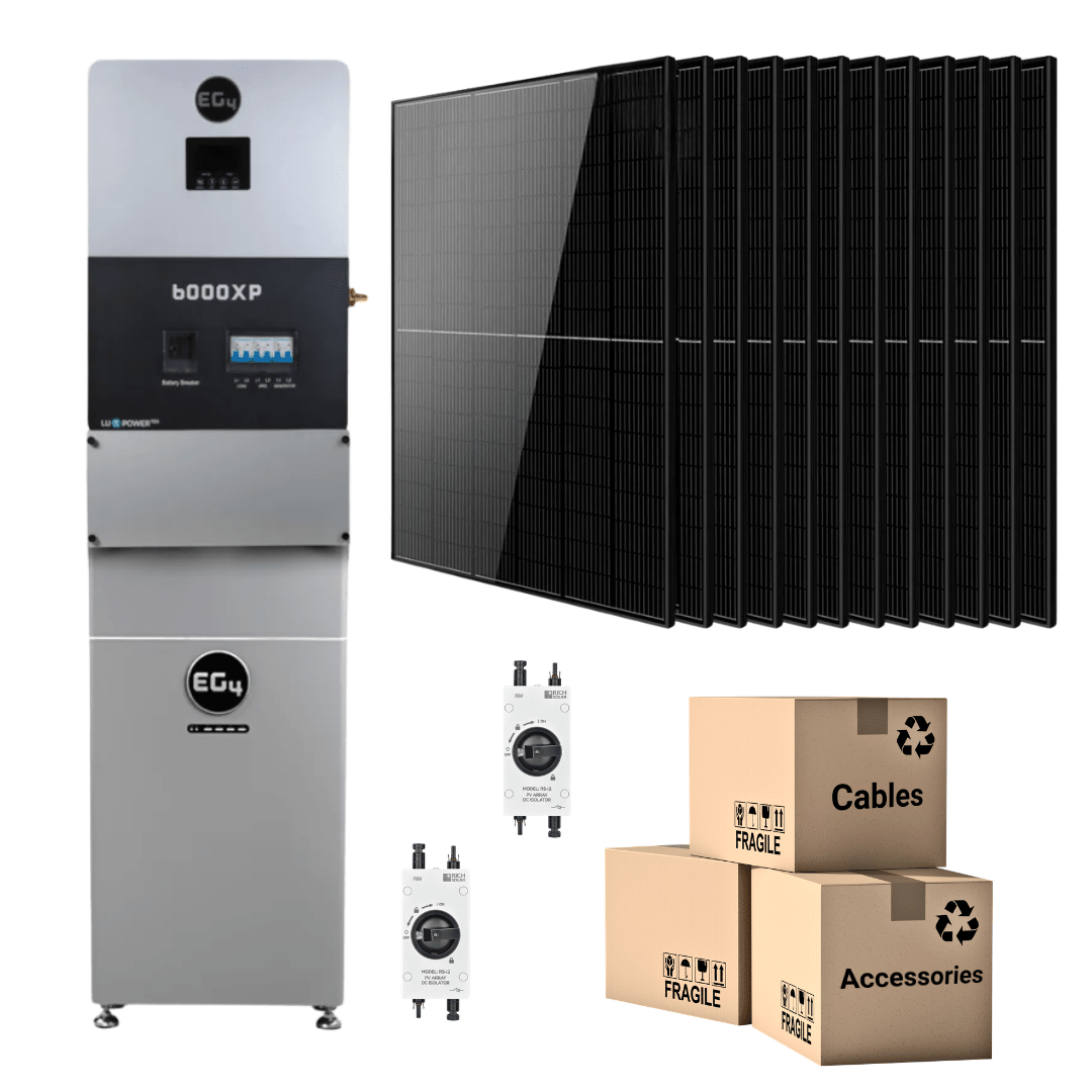 EG4 6000XP Off-Grid Solar Kit | 4.98kW Monocrystalline Solar Panels + 16kWh LiFePO4 Battery Bank - Off Grid Stores