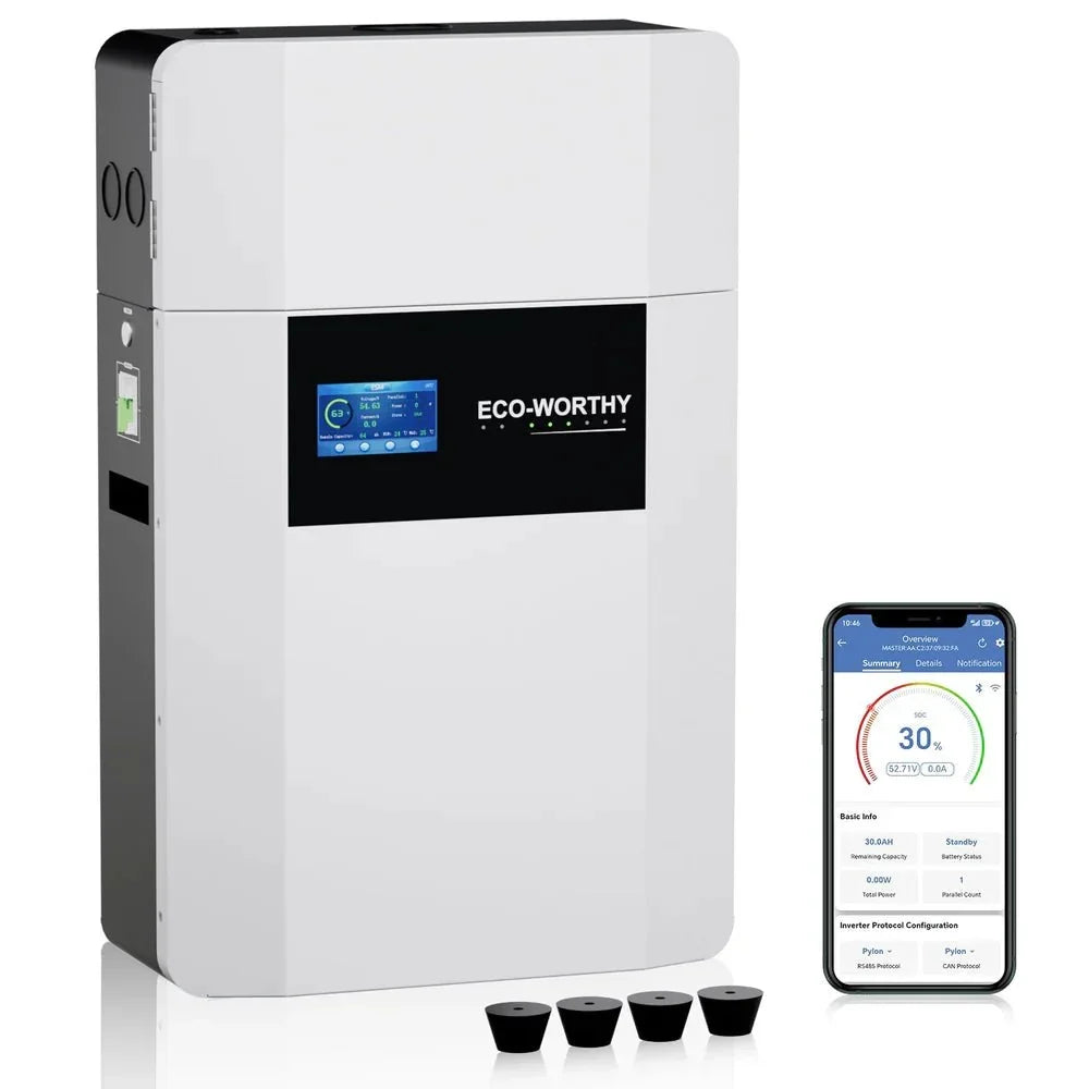 ECO - WORTHY 48V 100AH WallMount Indoor Battery With Conduit Box - Off Grid Stores