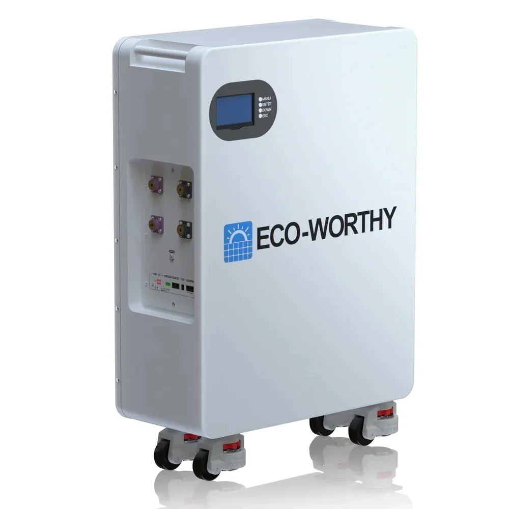 ECO-WORTHY 51.2V 280Ah LiFePO4 Floor Standing Battery with 4 Footmaster Nylon Wheels for Off-grid Home Energy Storage