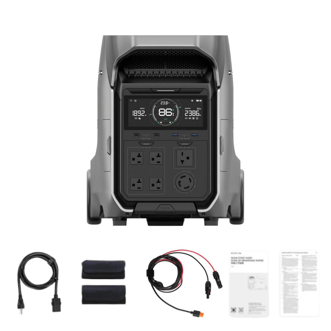 EcoFlow DELTA Pro 3 Solar Generator + XT60i Cable Kit