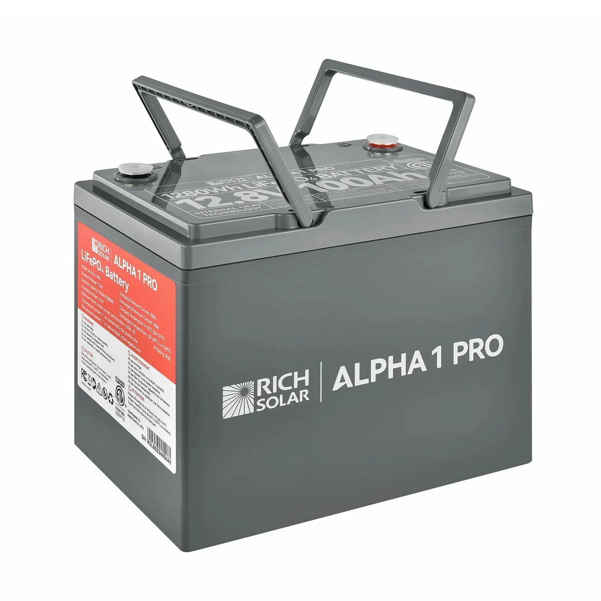 Rich Solar ALPHA 1 PRO 12V 100Ah LiFePO4 Lithium Iron Phosphate Battery