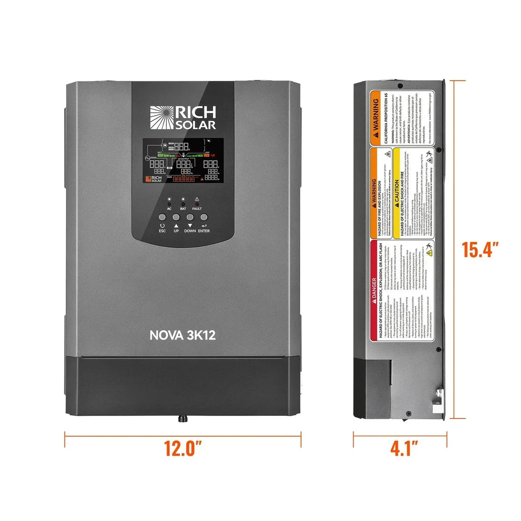 Rich Solar NOVA 3K12 3000W 12V Pure Sine Wave Inverter with Built-in Transfer Switch
