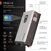 RUiXU Lithi2-16 51.2V 314Ah LiFePO4 Lithium Iron Phosphate Battery UL 9540 DC ESS